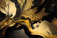 Abstract digital painting gold black by Digitale Schilderijen thumbnail