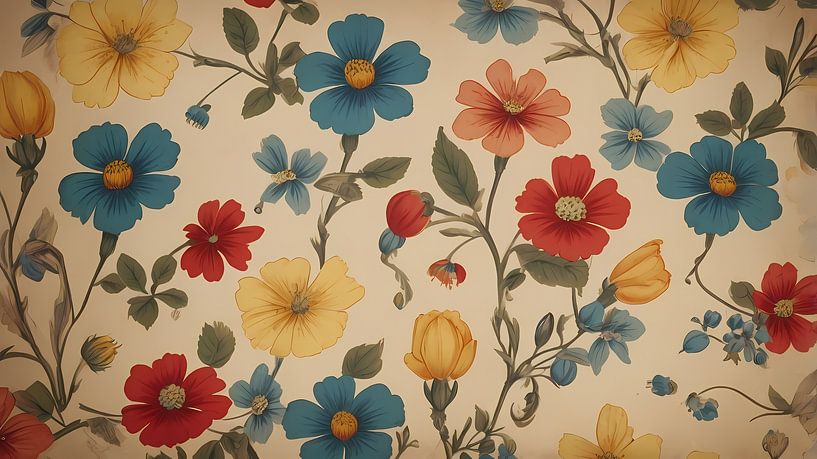 Retro Floral Serenity by Georgia Chagas