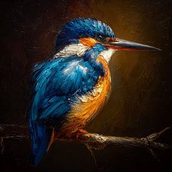 Sfeervolle Ijsvogel in olieverf