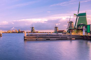 Windmills and jetties Zaanse Schans Zaandam by Rick van de Kraats