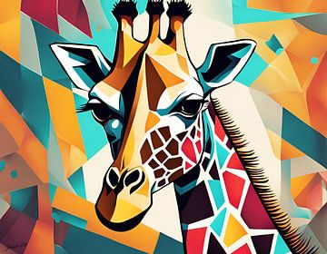 Abstracte kunst - Giraffe 1 van Johanna's Art