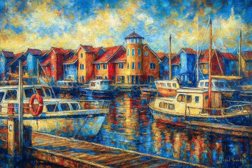 Splashes of colour in Reitdiephaven by Stadspronk