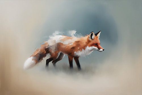 Abstracte vos met dynamische kleuren