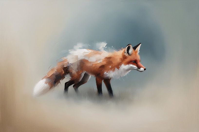 Abstrakter Fuchs mit dynamischen Farben von Art & Soul Creations