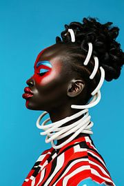 Strong colours - stylish presentation in red, blue and black by Poster Art Shop