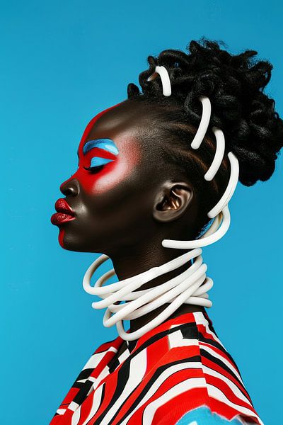 Strong colours - stylish presentation in red, blue and black by Poster Art Shop