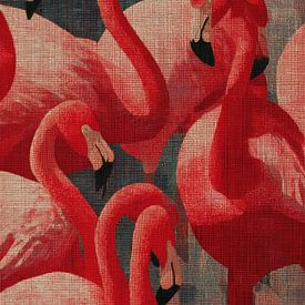 Elegant Flamingos by Franka Poulain