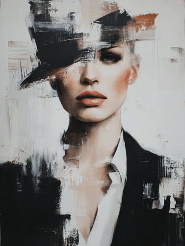 Expressive abstract portrait by Carla Van Iersel
