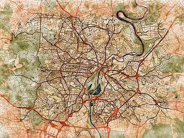 Kaart van Kassel in de stijl 'Serene Summer' van Maporia
