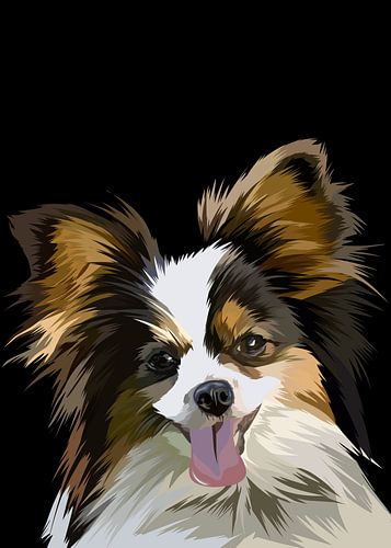 papillon tongue out