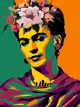 Frida in der abstrakten Pop-Art von Andika Bahtiar