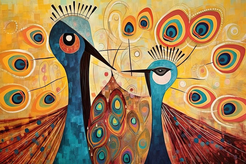 Painting Colourful Peacock | Showing Colourful Splendour by ARTEO Paintings