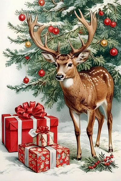 "Winterwunder: Rentiere und Weihnachtsgeschenke" von fredi arlangga