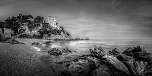 Lloret de Mar Strand in schwarz-weiß