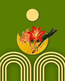 Scandinavia Cottage Core Rainbow Moon III by Mad Dog Art