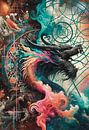 Guardians of Destiny - Dragon Painting van Tessa Smits Art thumbnail