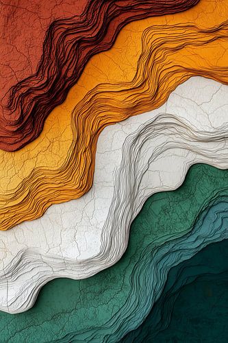Les couches terrestres en couleurs topographiques vives