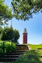 Vuurtoren Ouddorp in Zeeland tussen de bomen van Kristof Leffelaer thumbnail