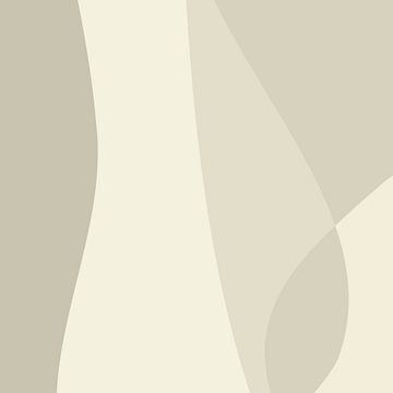 Golvende abstracte lijnen in neutrale kleuren nr. 10 van Dina Dankers