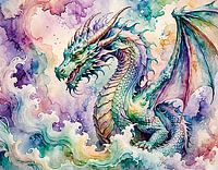 Drache in Aquarell