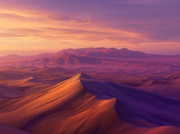 Woestijnlandschap in het ochtendlicht van fernlichtsicht
