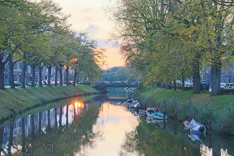 Sunset at the Breda Singels by Tom Hengst