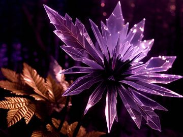 Een paarse glazen bloem van Nicolette Vermeulen