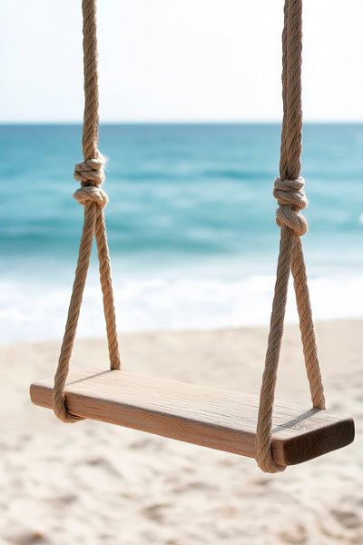 Balançoire sur la plage par Poster Art Shop