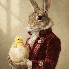 Eleganter Osterhase mit Küken von But First Framing