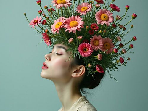 Portret van een vrouw met bloemen_1