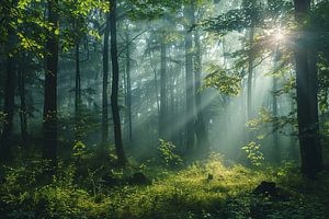 Morgenlicht im Wald von Egon Zitter