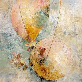 Pastellkreise mit Blumen – sanfte Abstraktion von Joriali Abstrakte Kunst