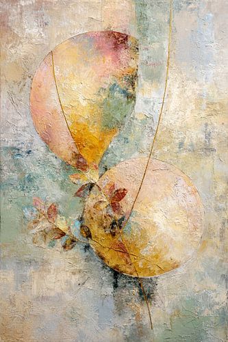 Pastel circles with flowers – soft abstract by Joriali Abstract