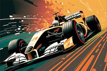 Formule 1 - Vector Art racecar van Tim Kunst en Fotografie