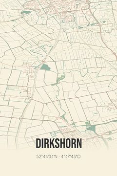 Alte Karte von Dirkshorn (Nordholland) von Rezona