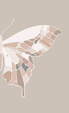 Schmetterling - Taupe - Modernes Diptychon von Studio Hinte