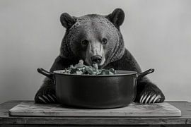 Bär in der Küche von Poster Art Shop