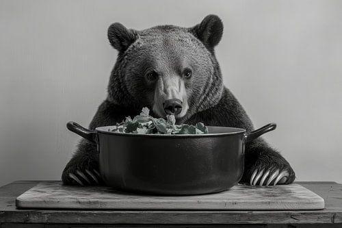 Bear in the kitchen