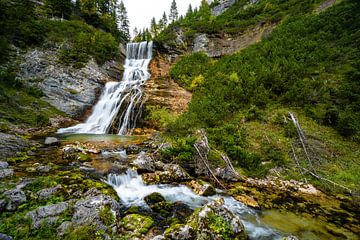 Beautiful waterfall in the Dolomites by Leo Schindzielorz