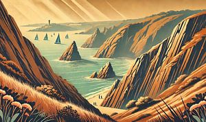 Vintage Cliffside Gelassenheit Poster