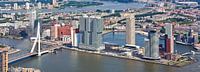 Aerial view panorama Wilhelminapier in Rotterdam