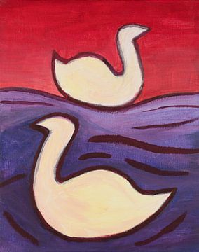 swans in the lake by Verbeeldt