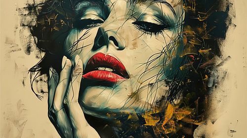 abstract vintage vrouwen gezicht