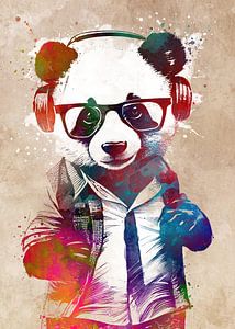 Panda hipster van JBJart Justyna Jaszke