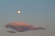 Avondlucht met maan en kleurrijke wolk van Kristof Lauwers thumbnail