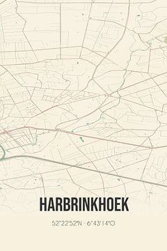 Vintage landkaart van Harbrinkhoek (Overijssel) van Rezona