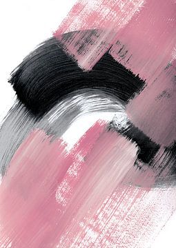 roze zwart abstract van Ela Szczepaniak
