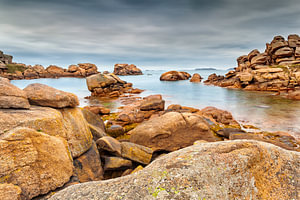 Rock formations near Ploumanac'h in Brittany, France