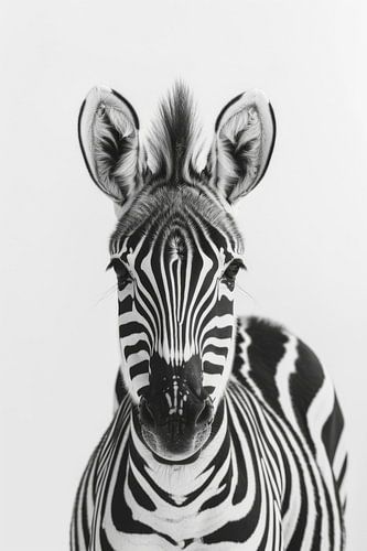 Zebra in zwart-wit