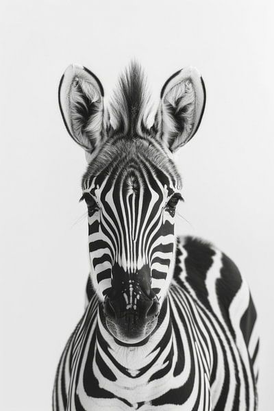Zebra in Schwarz-Weiß von Poster Art Shop